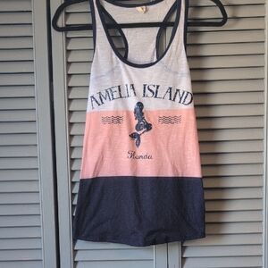 Amelia Island Graphic Tank Top - Pink and Navy